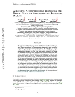 AnesSuite: A Comprehensive Benchmark and Dataset Suite for A